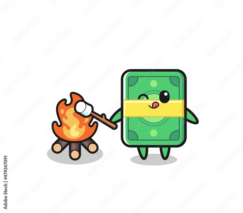 money character is burning marshmallow money character is burning marshmallow