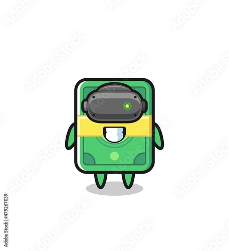cute money using VR headset