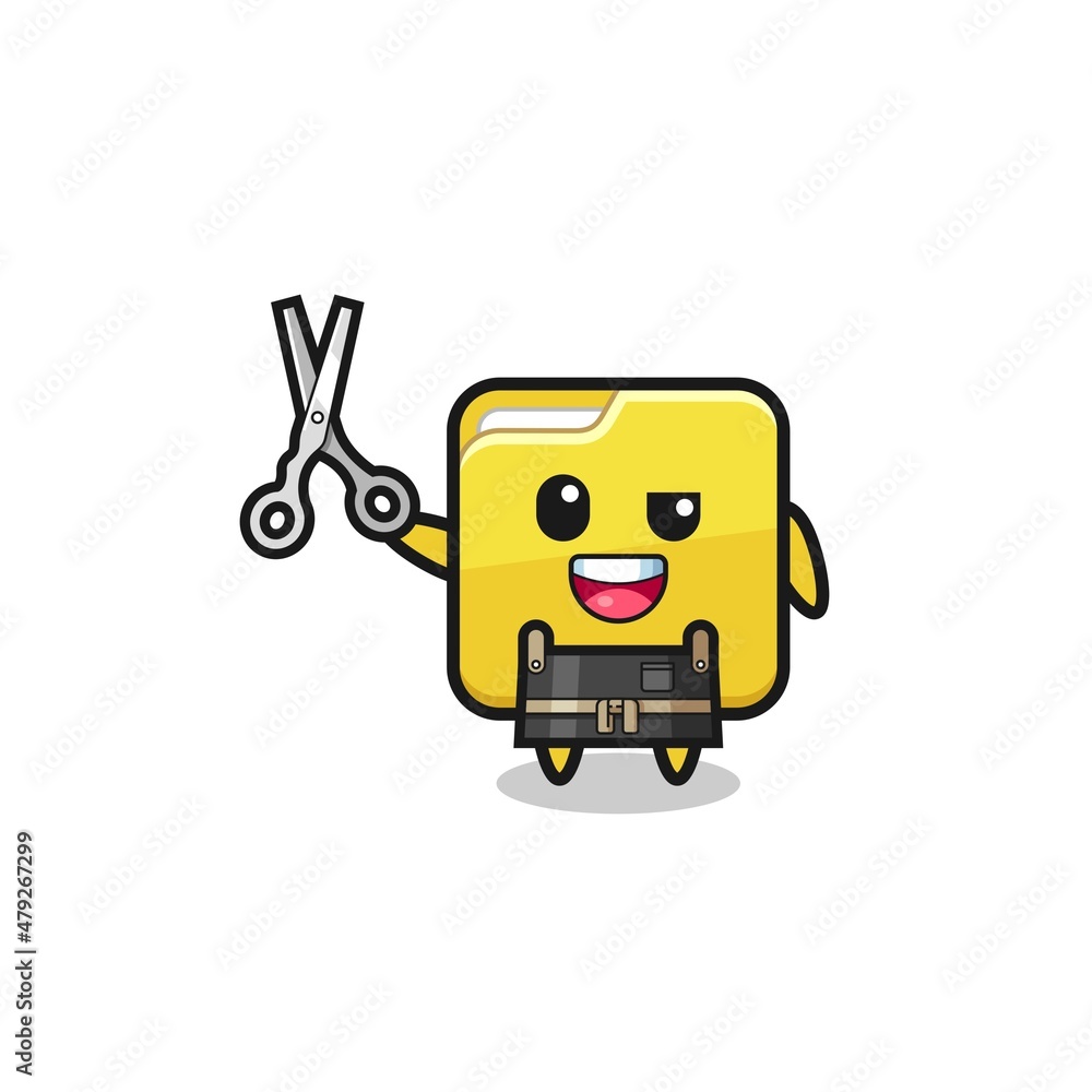 folder character as barbershop mascot folder character as barbershop mascot