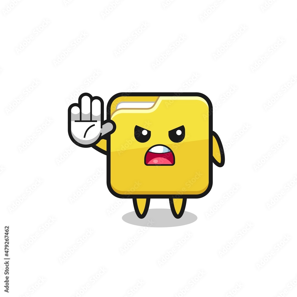 folder character doing stop gesture folder character doing stop gesture