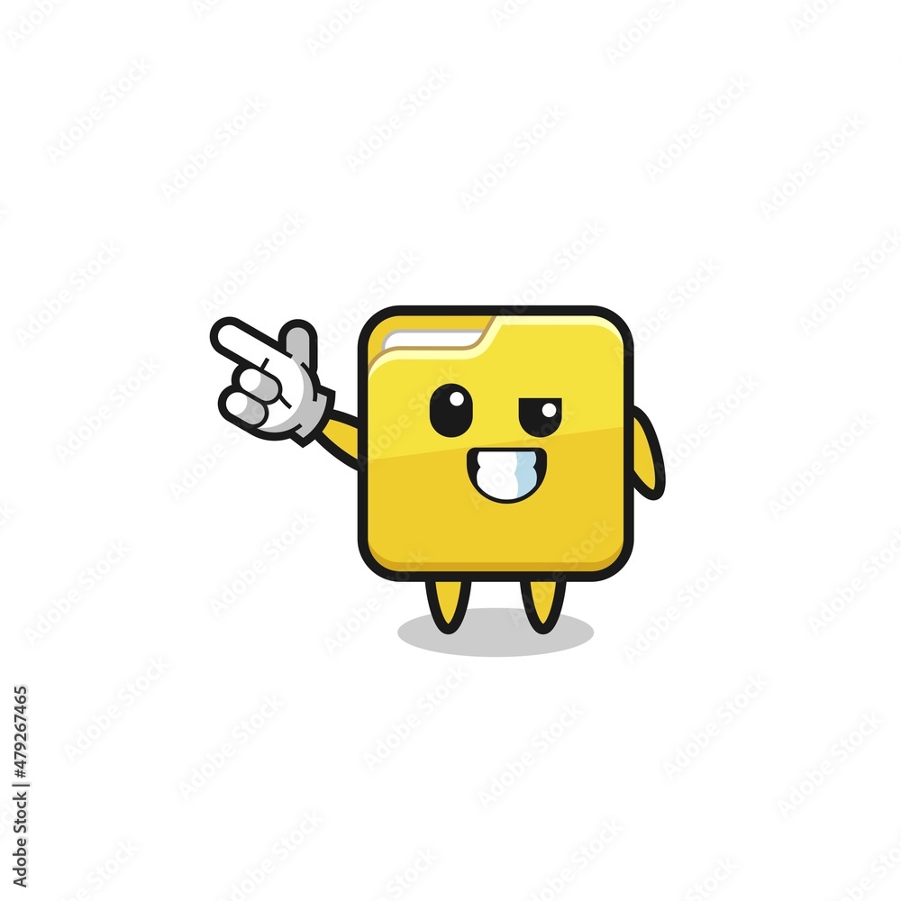 folder mascot pointing top left folder mascot pointing top left
