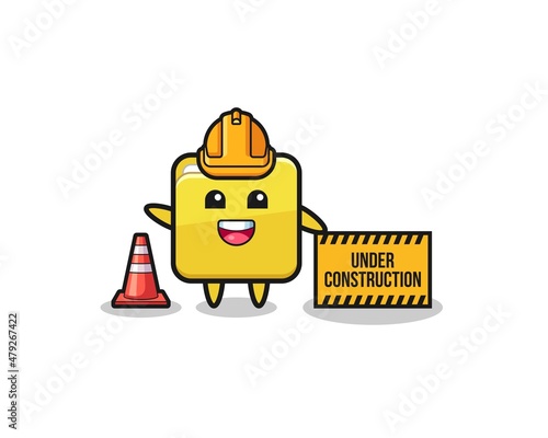 illustration of folder with under construction banner