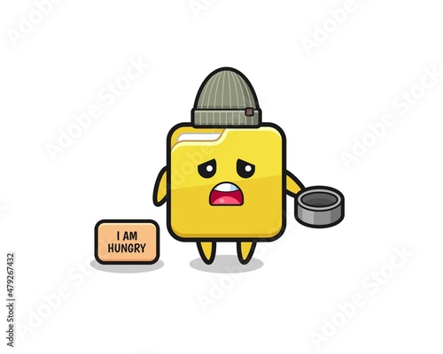 cute folder beggar cartoon character