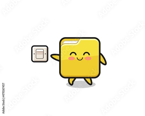 cartoon folder is turning off light