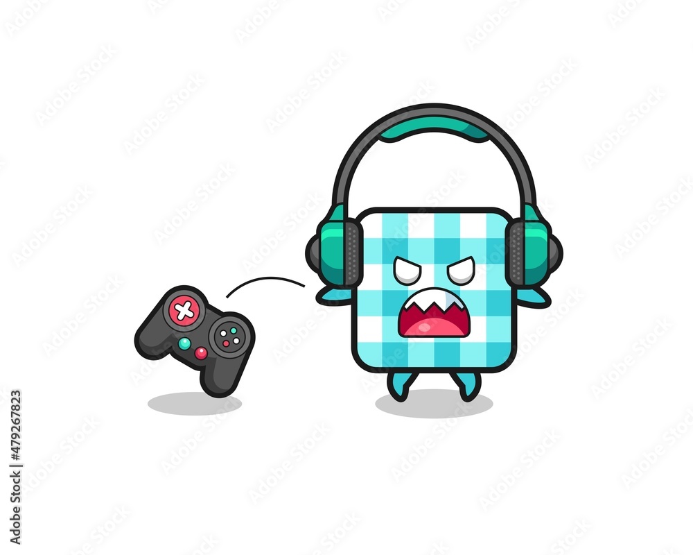 checkered tablecloth gamer mascot is angry checkered tablecloth gamer mascot is angry