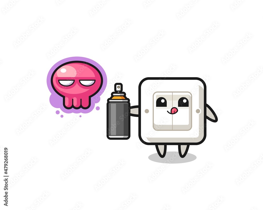 light switch cartoon make a graffiti with a spray paint light switch cartoon make a graffiti with a spray paint