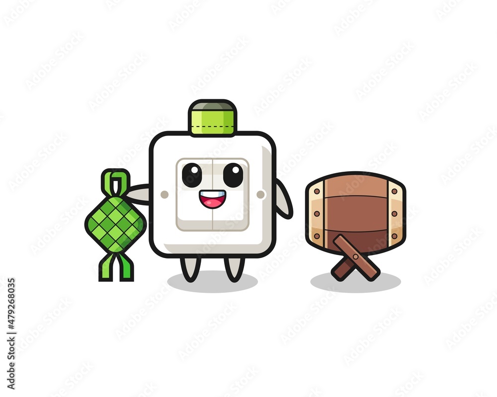 light switch muslim character are celebrating Eid Al Fitr light switch muslim character are celebrating Eid Al Fitr