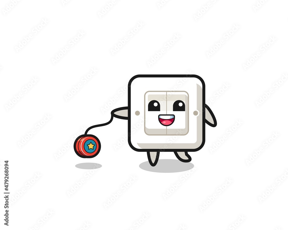 cartoon of cute light switch playing a yoyo cartoon of cute light switch playing a yoyo