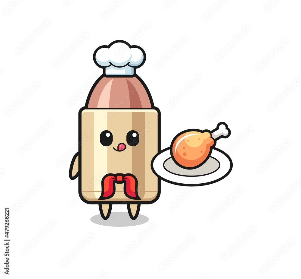 bullet fried chicken chef cartoon character