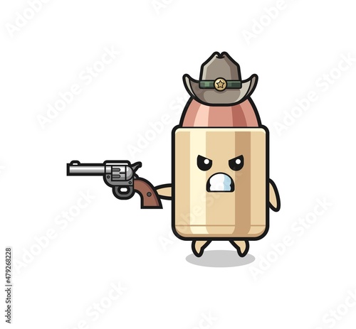 the bullet cowboy shooting with a gun