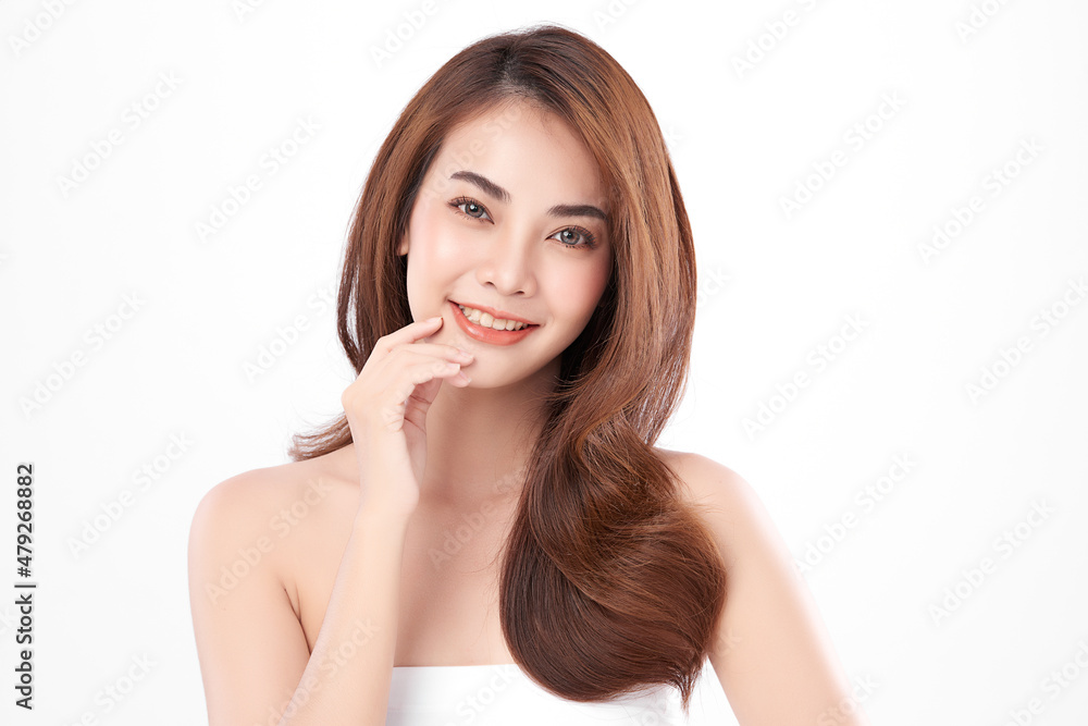 Beautiful young asian woman with clean fresh skin on white background, Face care, Facial treatment, Cosmetology, beauty and spa, Asian women portrait. Beautiful young asian woman with clean fresh skin on white background, Face care, Facial treatment, Cosmetology, beauty and spa, Asian women portrait.