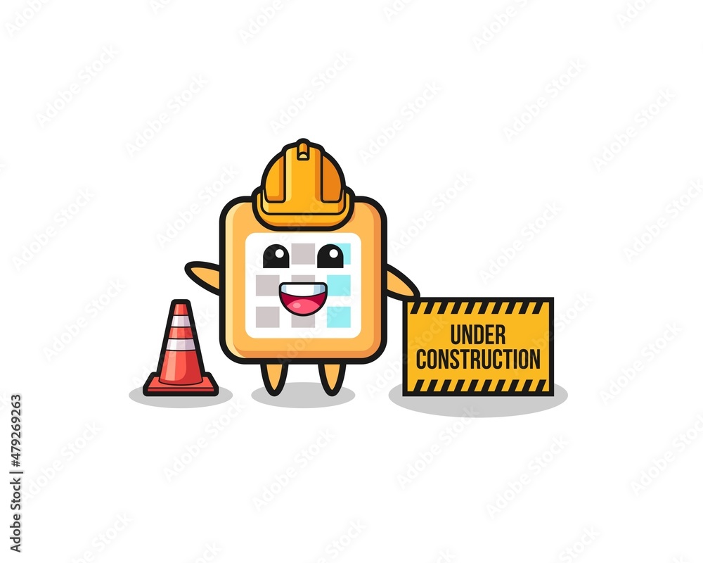 illustration of calendar with under construction banner illustration of calendar with under construction banner