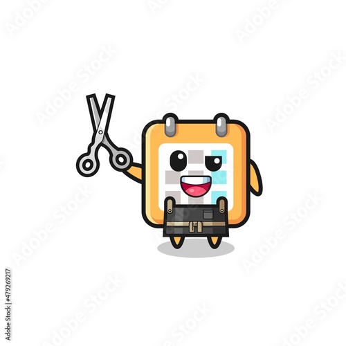calendar character as barbershop mascot