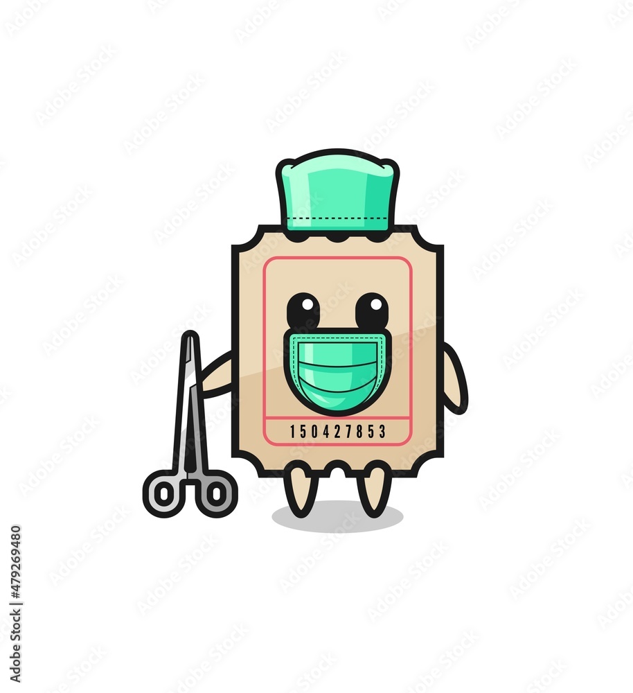 surgeon ticket mascot character surgeon ticket mascot character