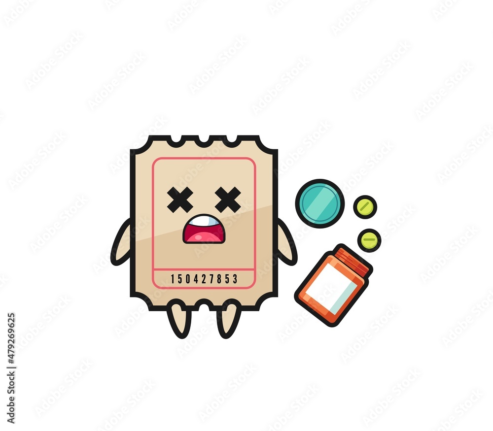 illustration of overdose ticket character illustration of overdose ticket character