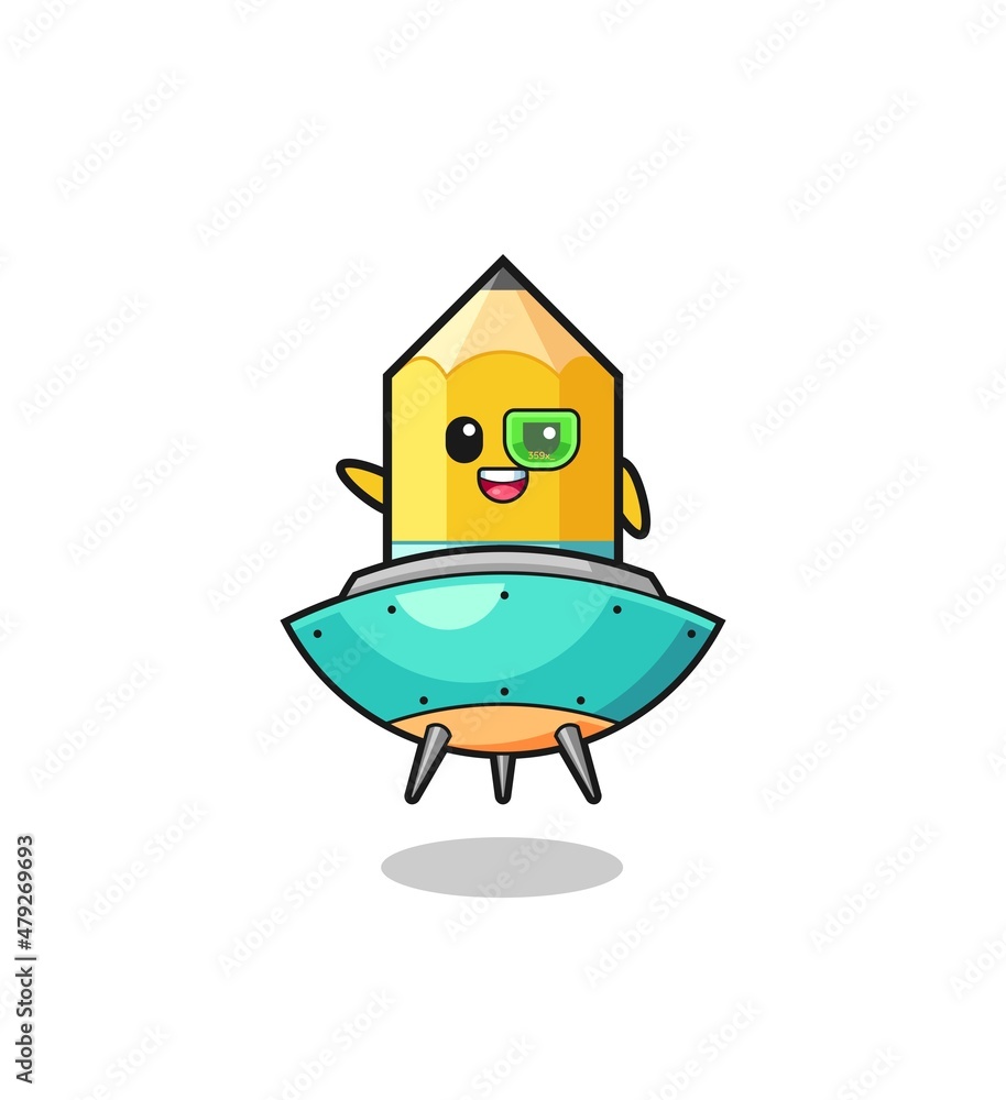 pencil cartoon riding a future spaceship pencil cartoon riding a future spaceship