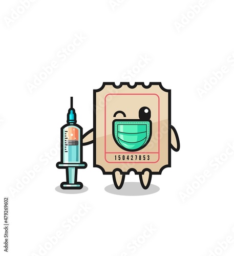 ticket mascot as vaccinator