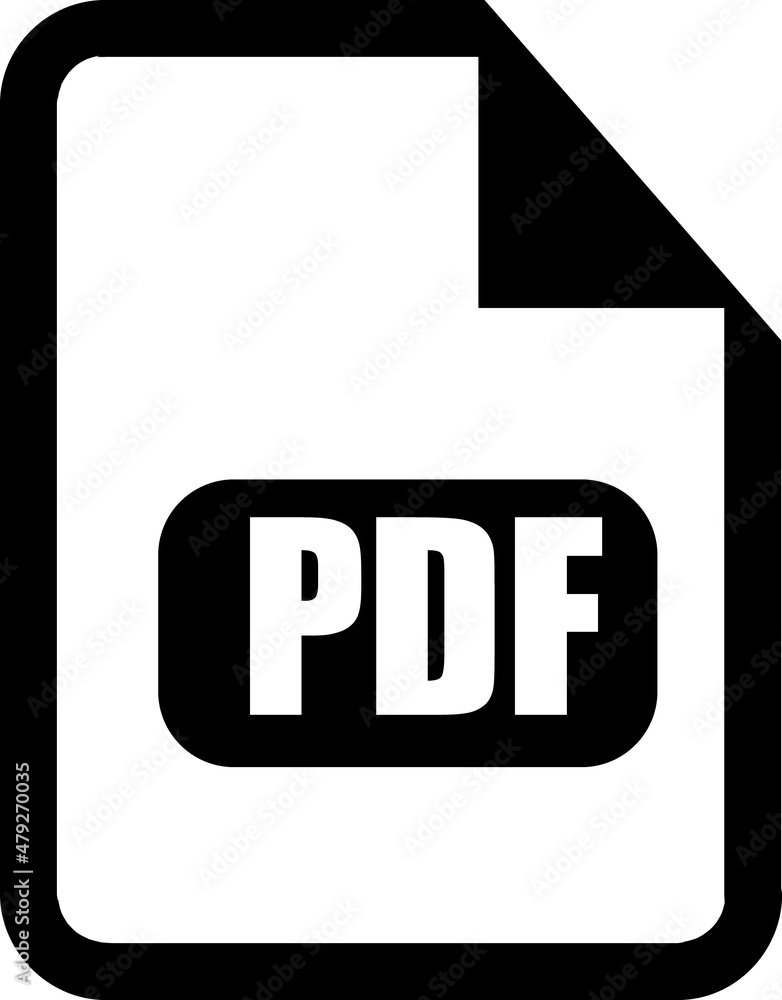 PDF Icon vector. Simple flat symbol. Perfect Black pictogram illustration on white background..eps