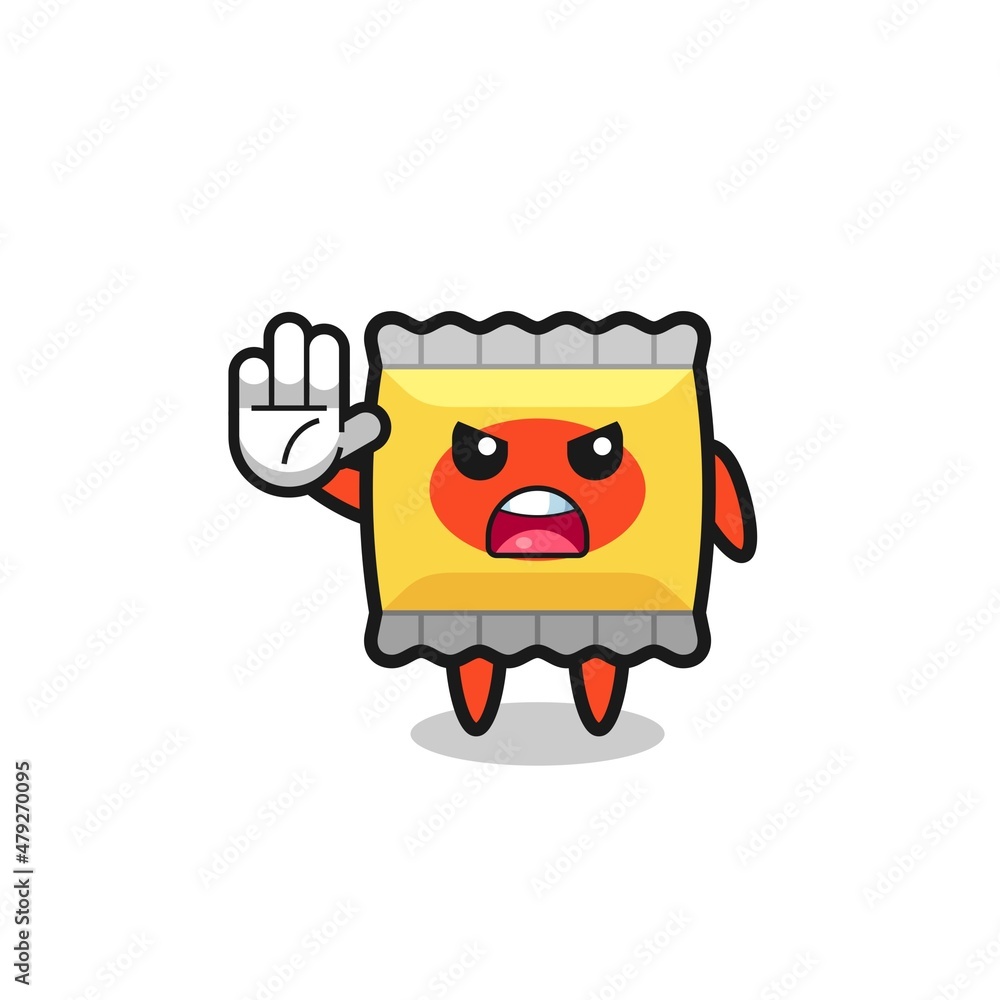 snack character doing stop gesture snack character doing stop gesture