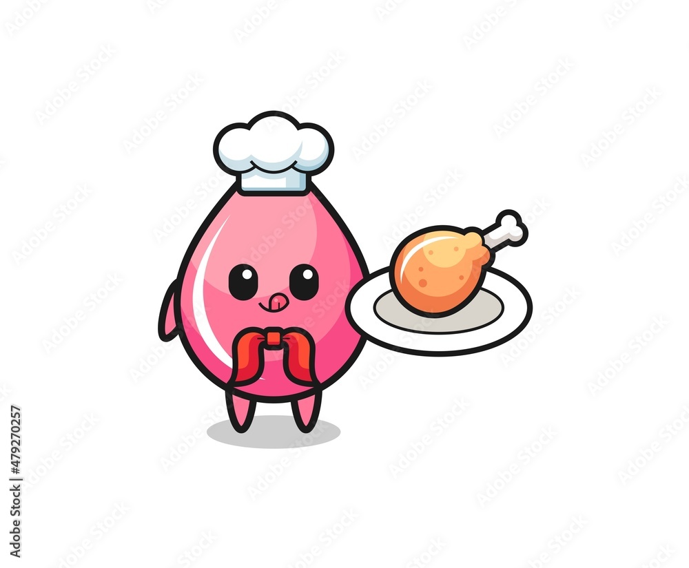 strawberry juice drop fried chicken chef cartoon character strawberry juice drop fried chicken chef cartoon character
