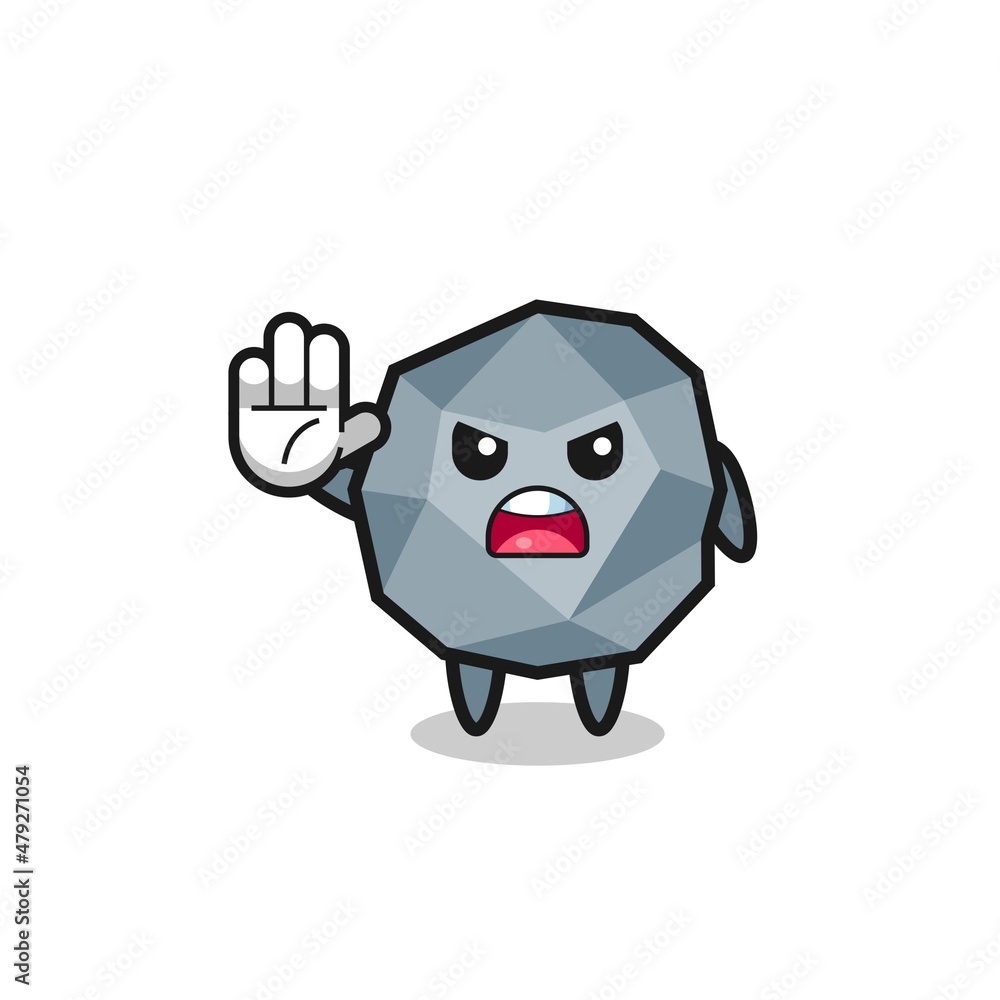 stone character doing stop gesture