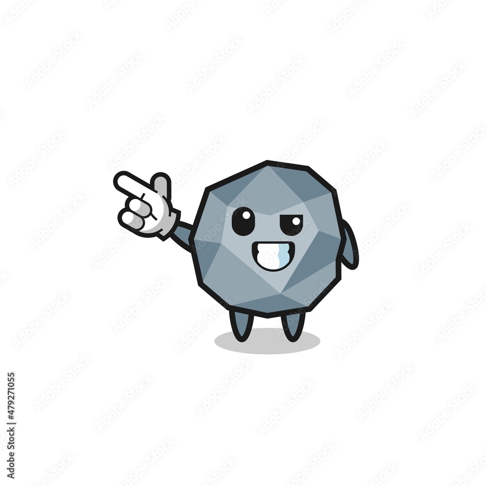 Fototapeta premium stone mascot pointing top left
