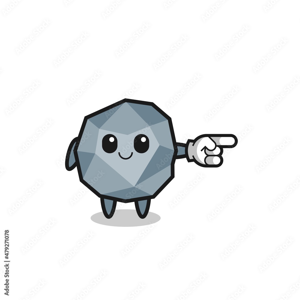 stone mascot with pointing right gesture stone mascot with pointing right gesture