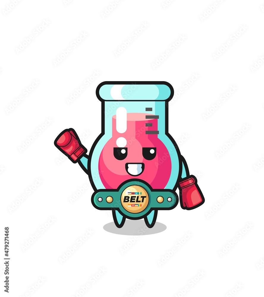 laboratory beaker boxer mascot character laboratory beaker boxer mascot character