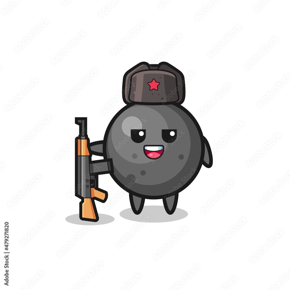 Fototapeta premium cute cannon ball cartoon as Russian army