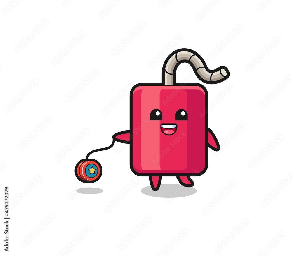 cartoon of cute dynamite playing a yoyo cartoon of cute dynamite playing a yoyo