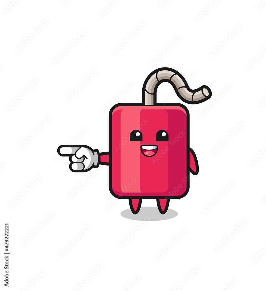 dynamite cartoon with pointing left gesture dynamite cartoon with pointing left gesture