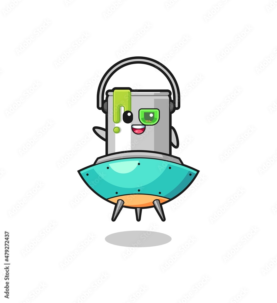 paint tin cartoon riding a future spaceship paint tin cartoon riding a future spaceship