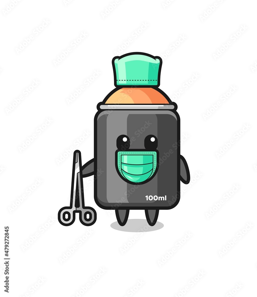 surgeon spray paint mascot character
