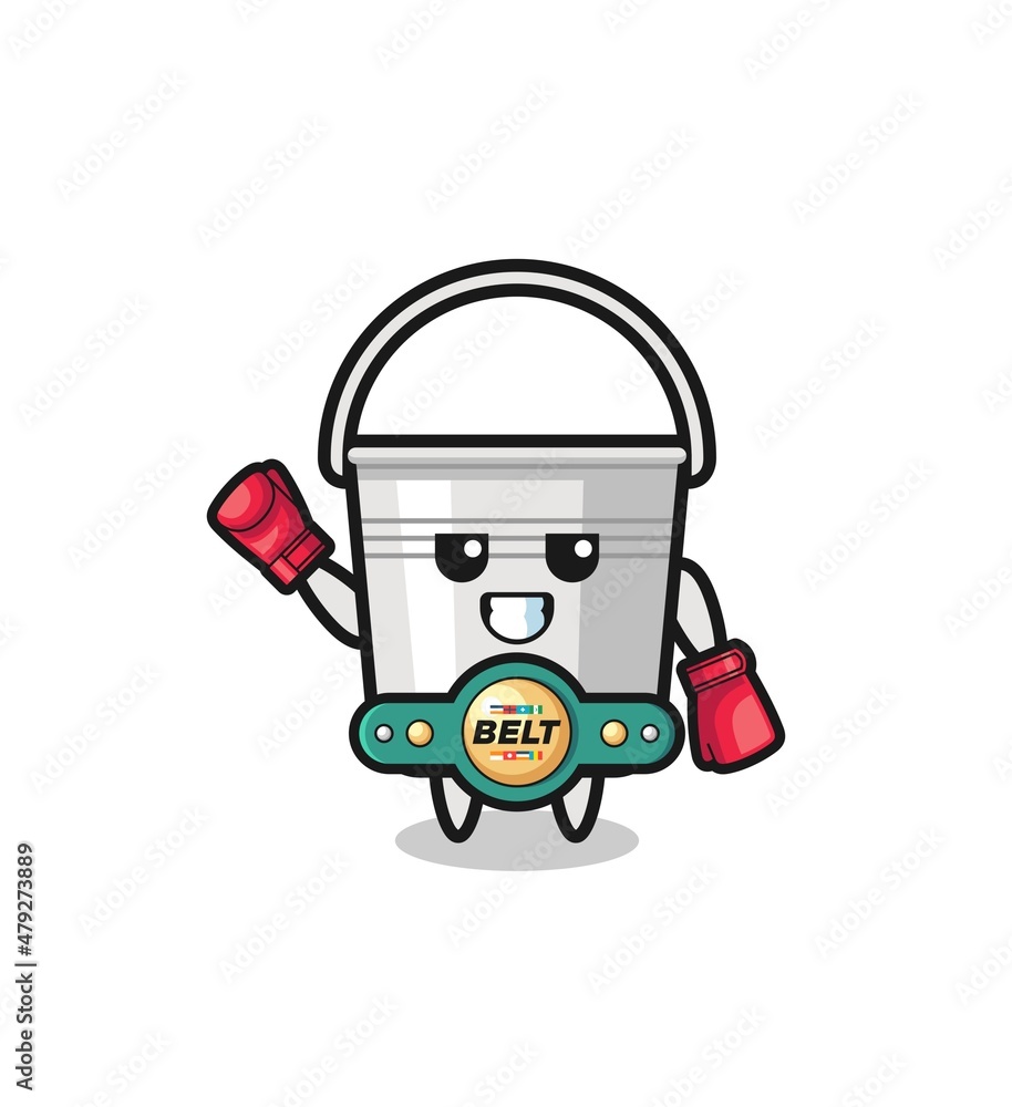 metal bucket boxer mascot character metal bucket boxer mascot character