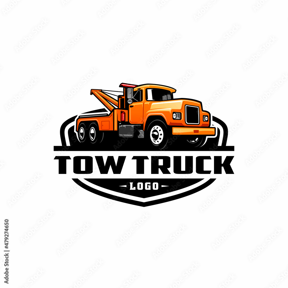 tow truck, towing truck, service truck logo vector
