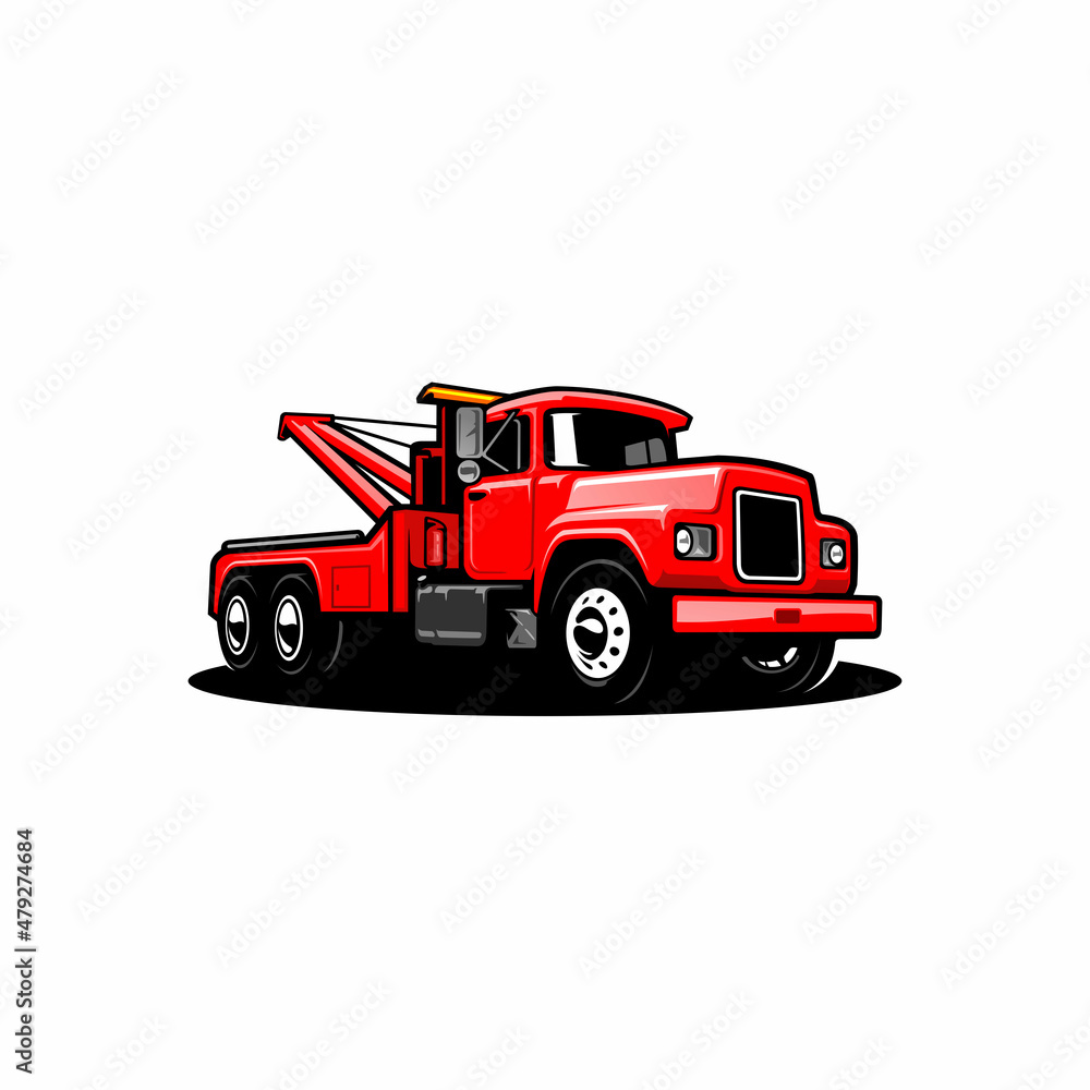 tow truck, towing truck, service truck vector