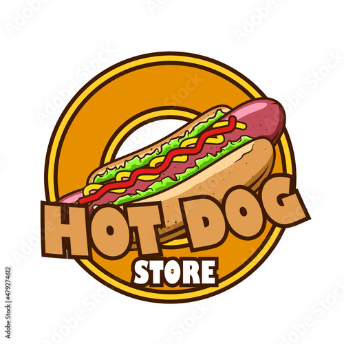 hot dog store logo concept