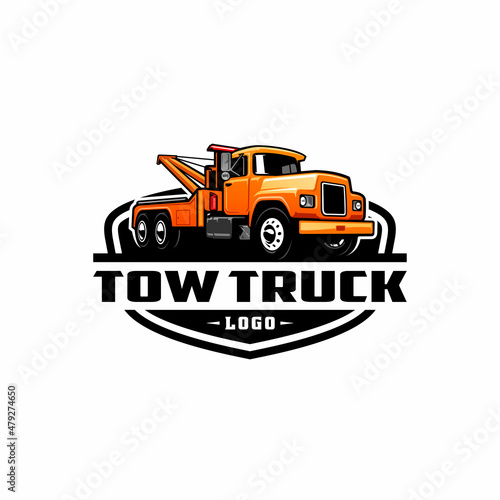 tow truck, towing truck, service truck logo vector