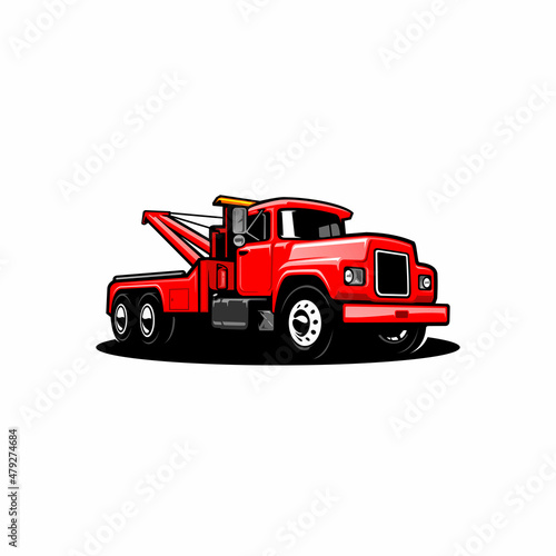 tow truck, towing truck, service truck vector