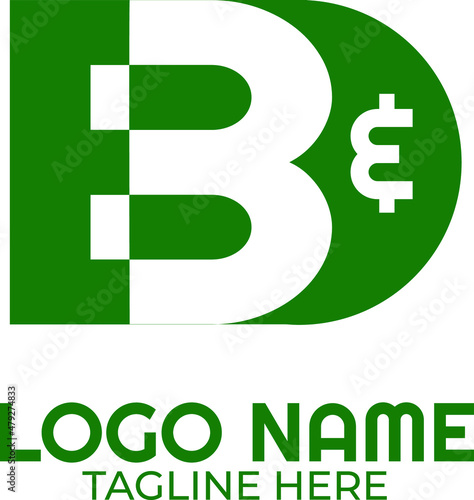 B and D letter simple for logo company. a modern vector design