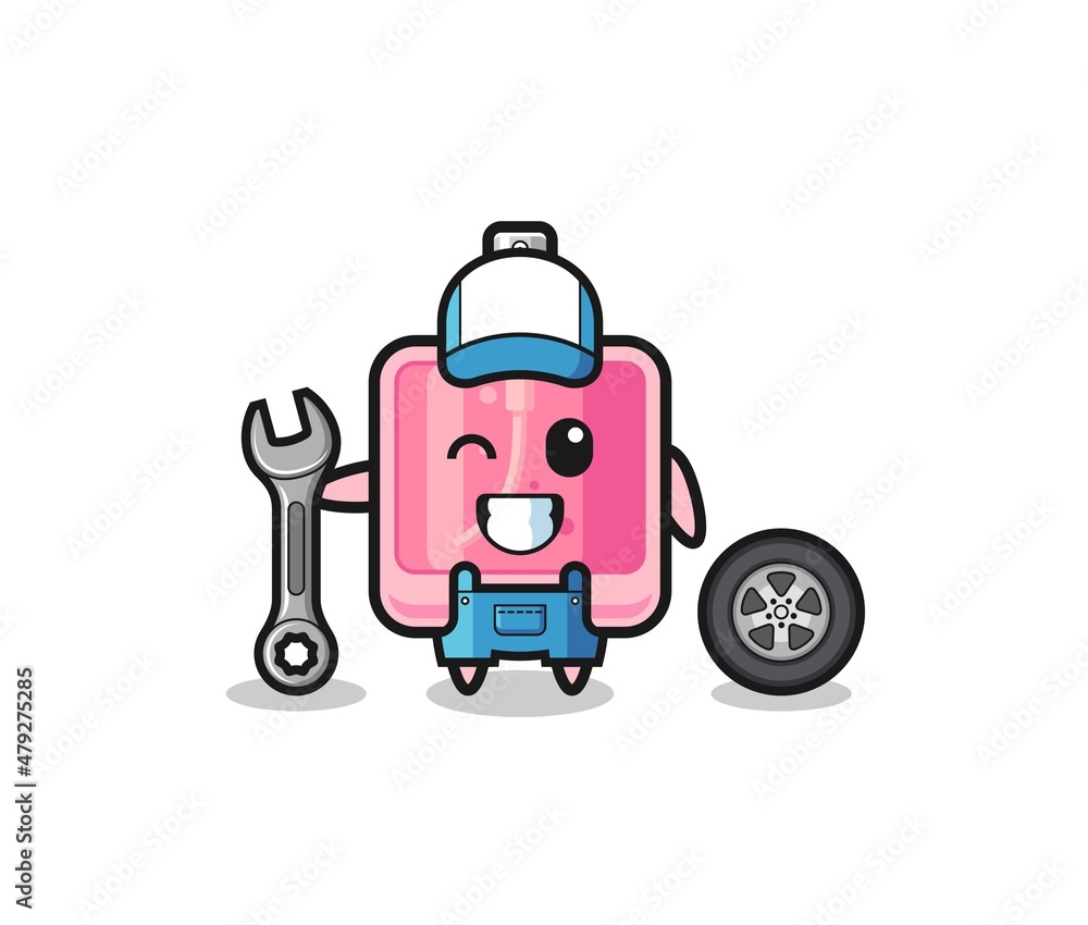 the perfume character as a mechanic mascot the perfume character as a mechanic mascot
