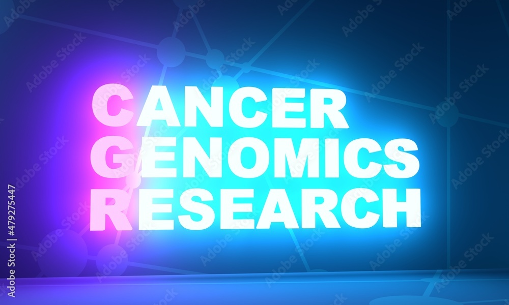 CGR - Cancer Genomics Research acronym. Neon shine text. 3D Render