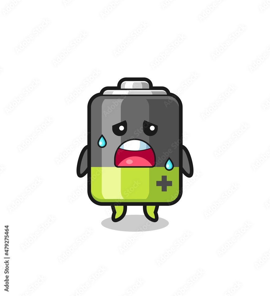 the fatigue cartoon of battery