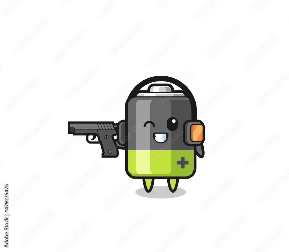 illustration of battery cartoon doing shooting range illustration of battery cartoon doing shooting range