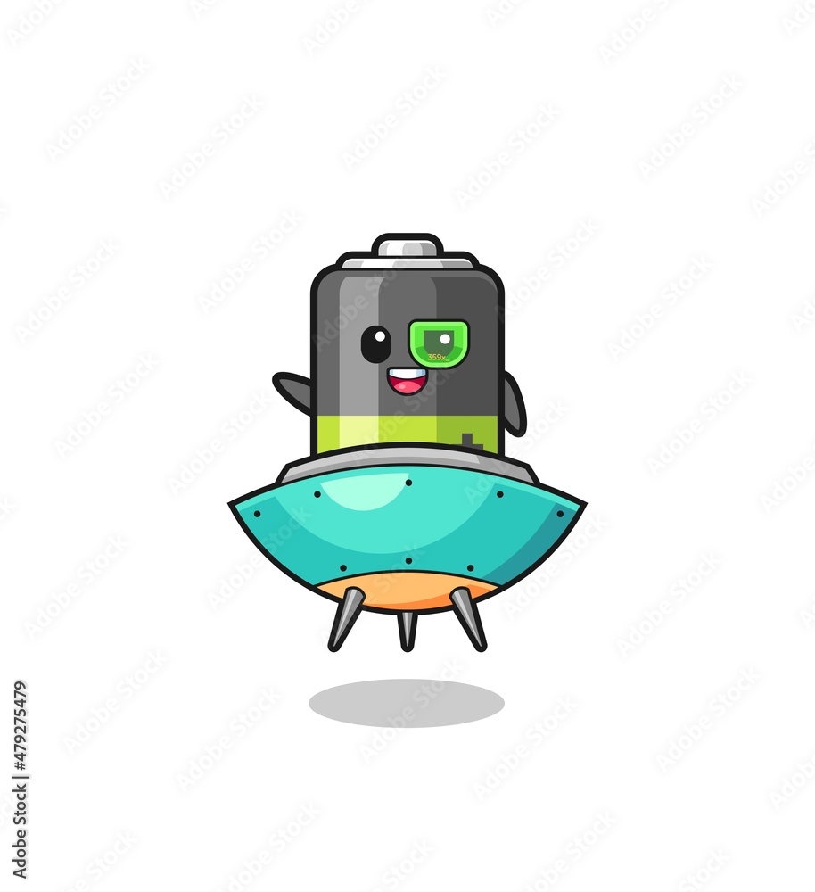 battery cartoon riding a future spaceship battery cartoon riding a future spaceship