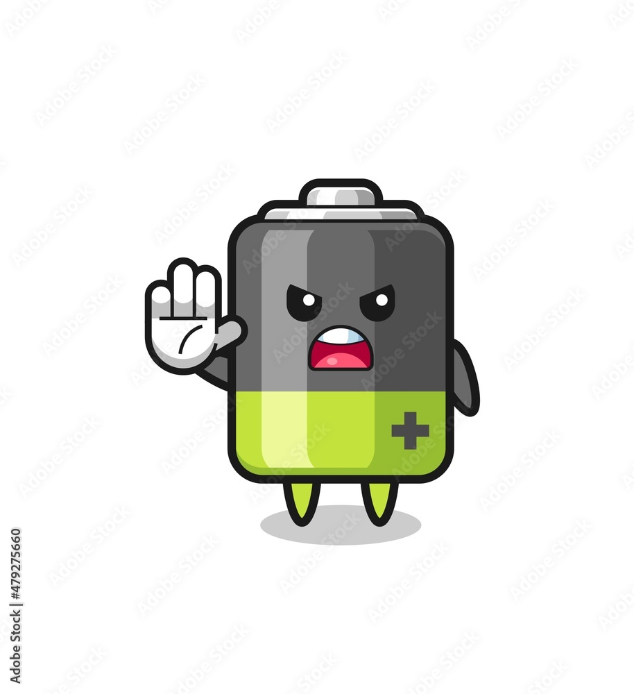 battery character doing stop gesture battery character doing stop gesture