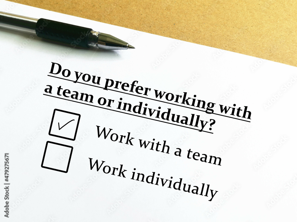 Obraz premium Questionnaire about work