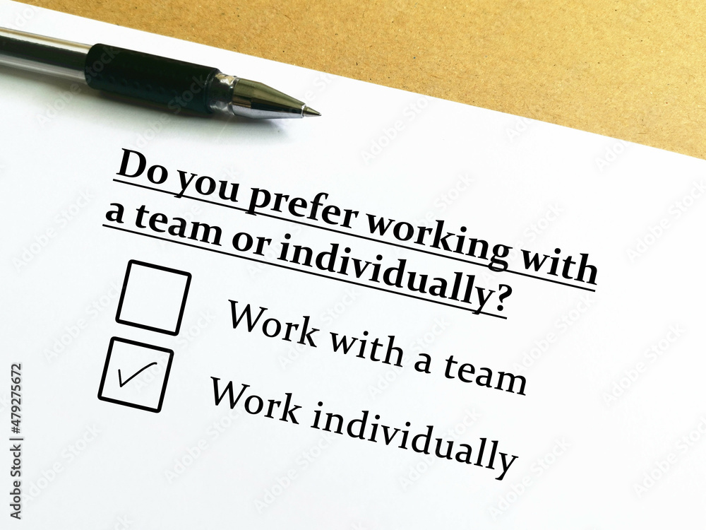 Questionnaire about work
