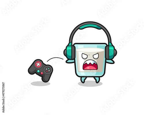milk gamer mascot is angry