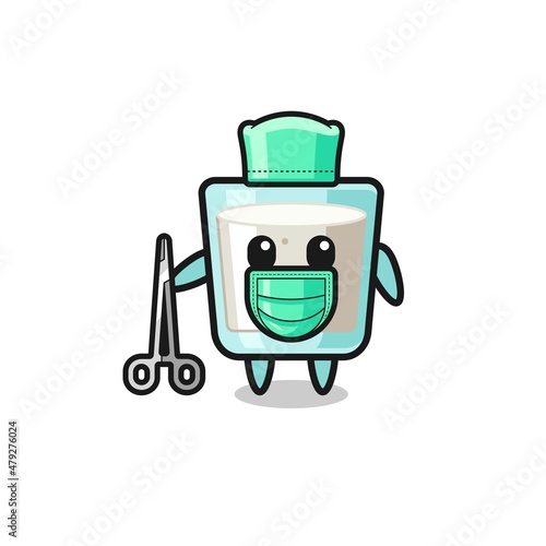 surgeon milk mascot character